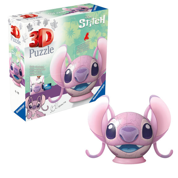 Ravensburger 3D Stitch Angel Ball Puzzle with Ears – Disney Lilo & Stitch Display Puzzle (Ages 8+)