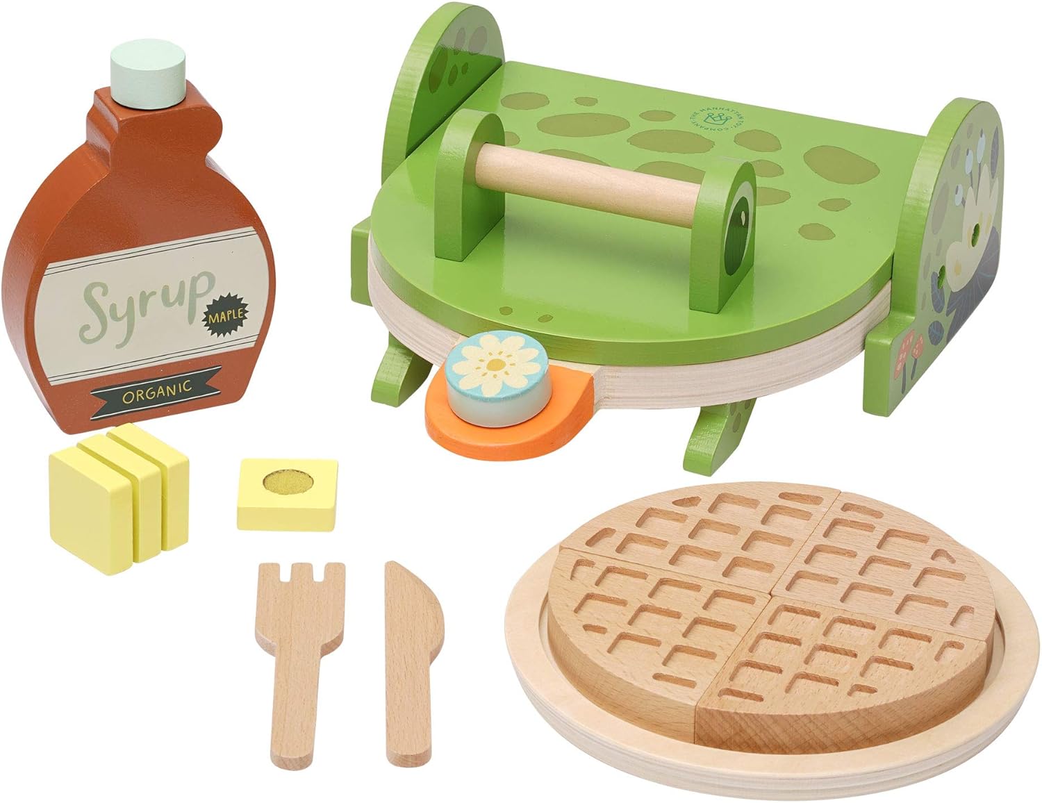 Manhattan Toys Ribbit Wood Waffle Maker Pretend Cooking Set