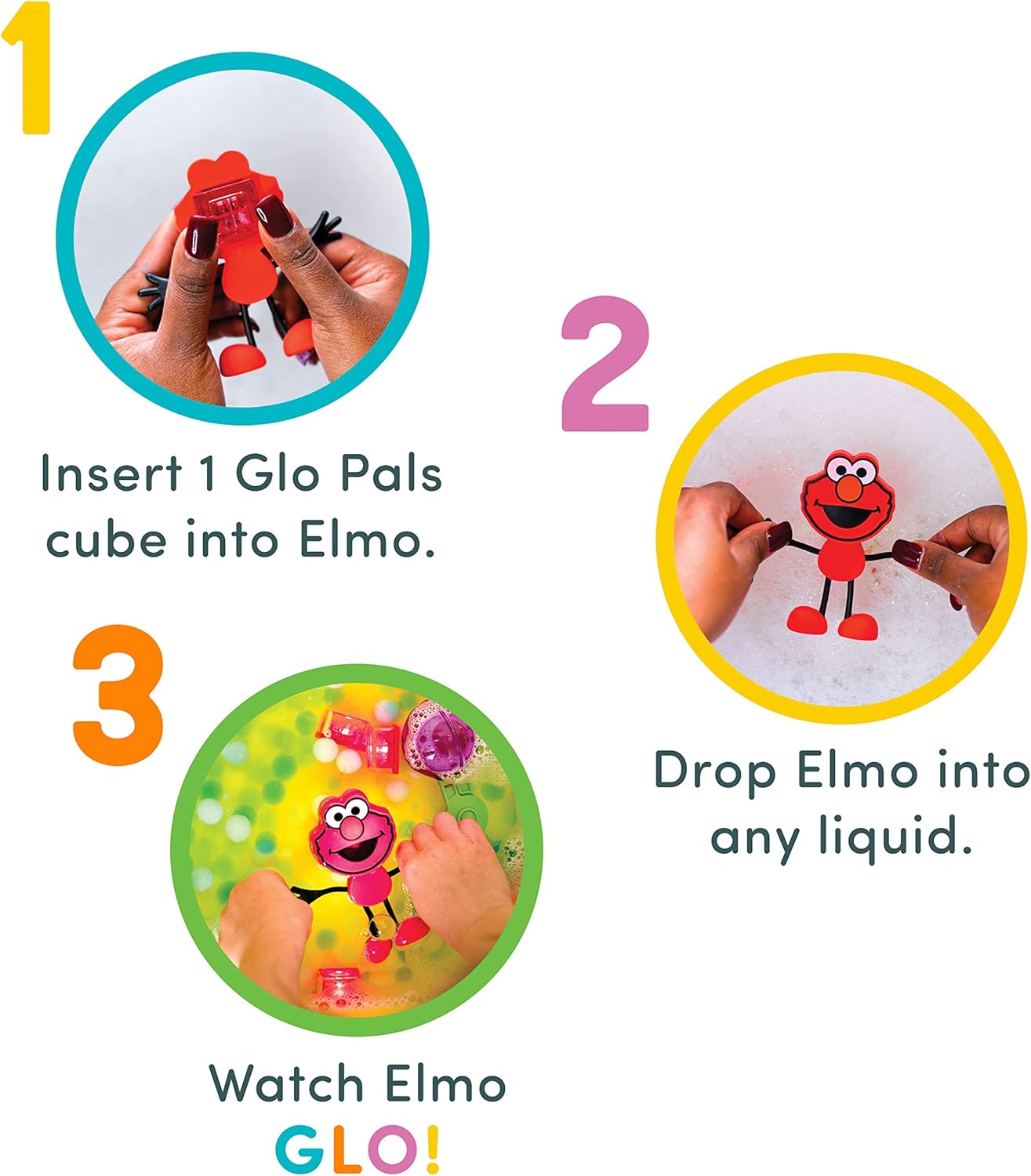 Glo Pals Licensed Light Up Cubes 4pk - Elmo