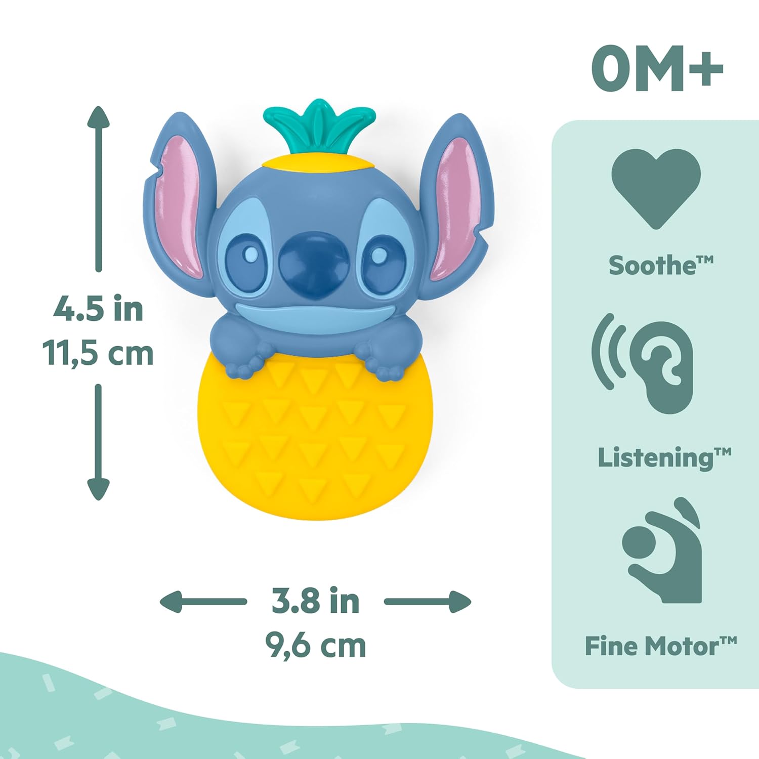 Bright Starts Disney Stitch Pineapple Rattle Toy & Teether