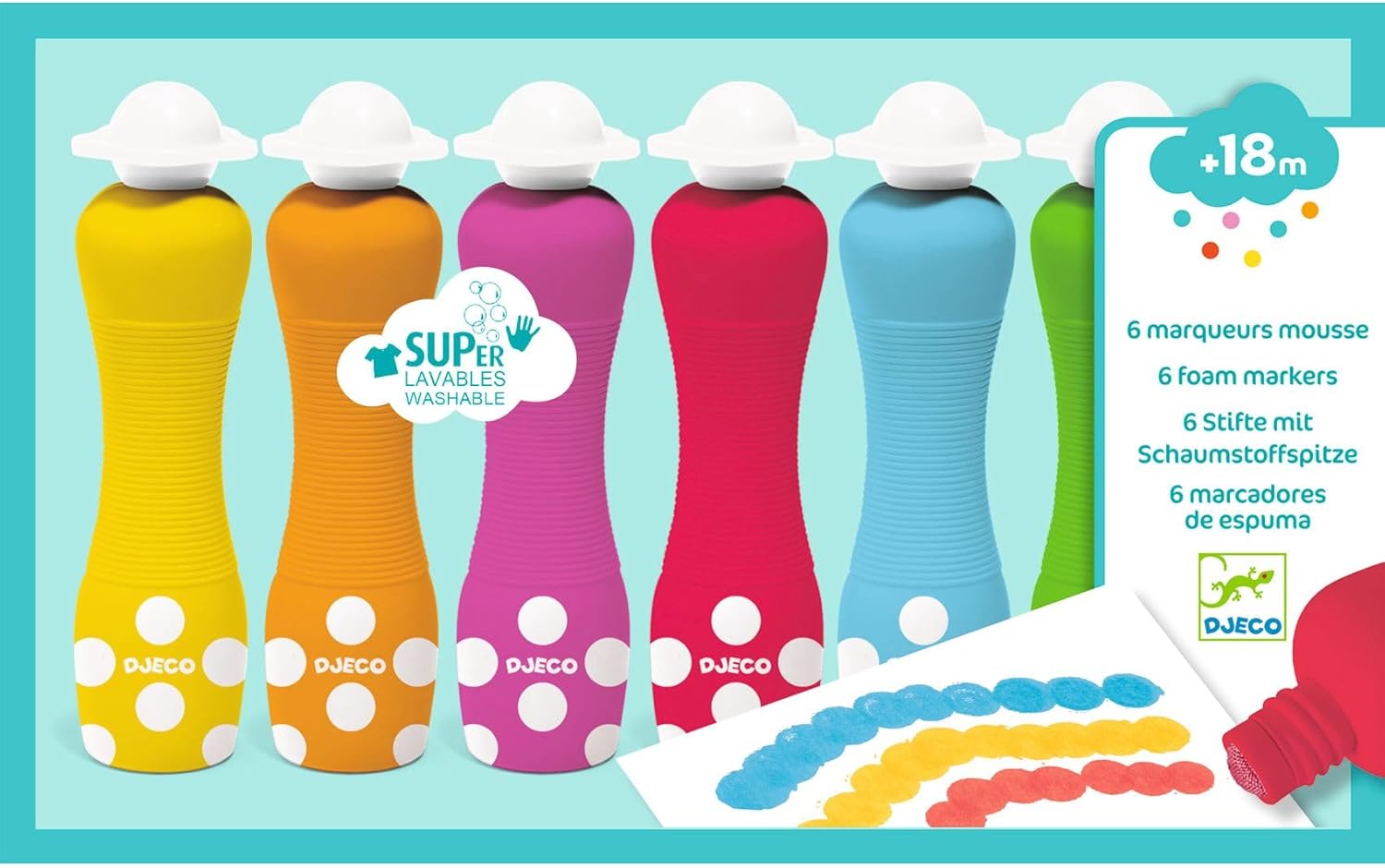 Djeco 6 Foam Markers