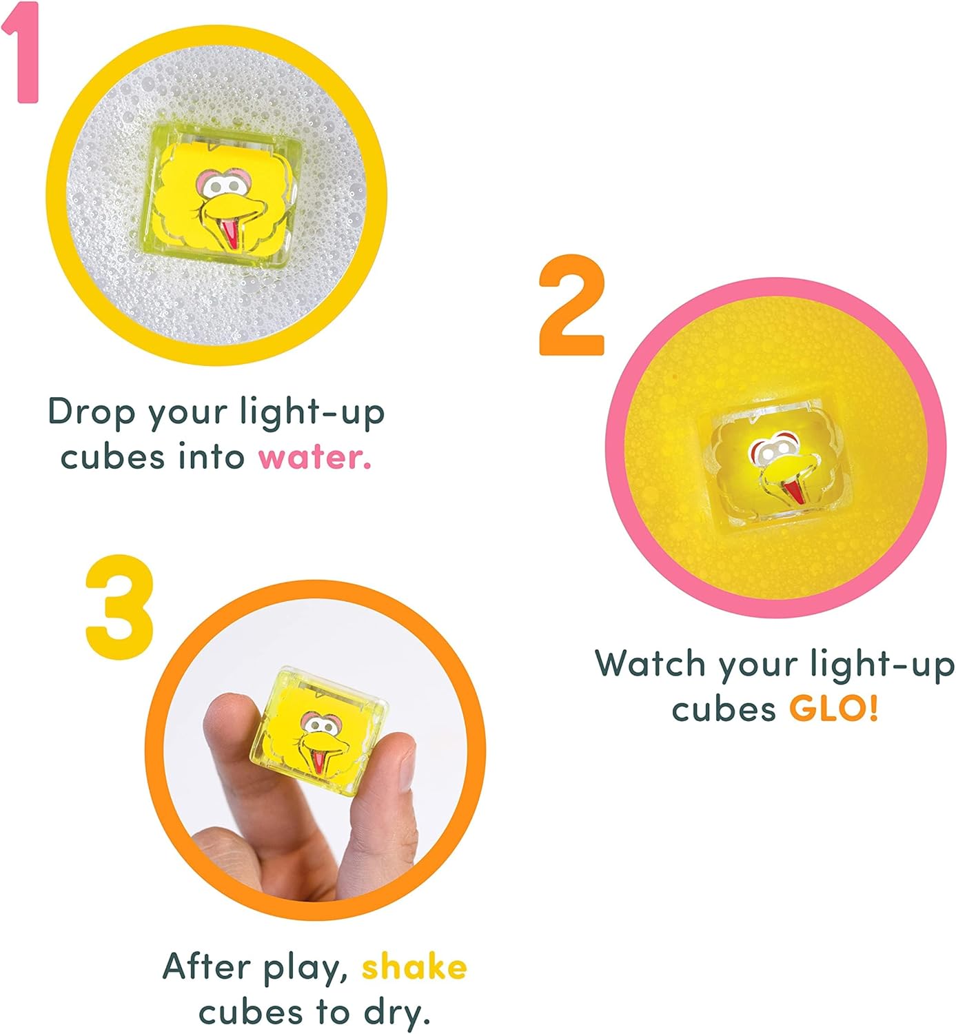 Glo Pals Licensed Light Up Cubes 4pk - Big Bird
