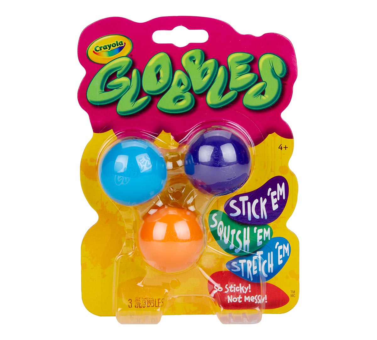 Crayola Globbles 3-Pack – Squishable Sticky Fidget Balls for Kids (Ages 3+)