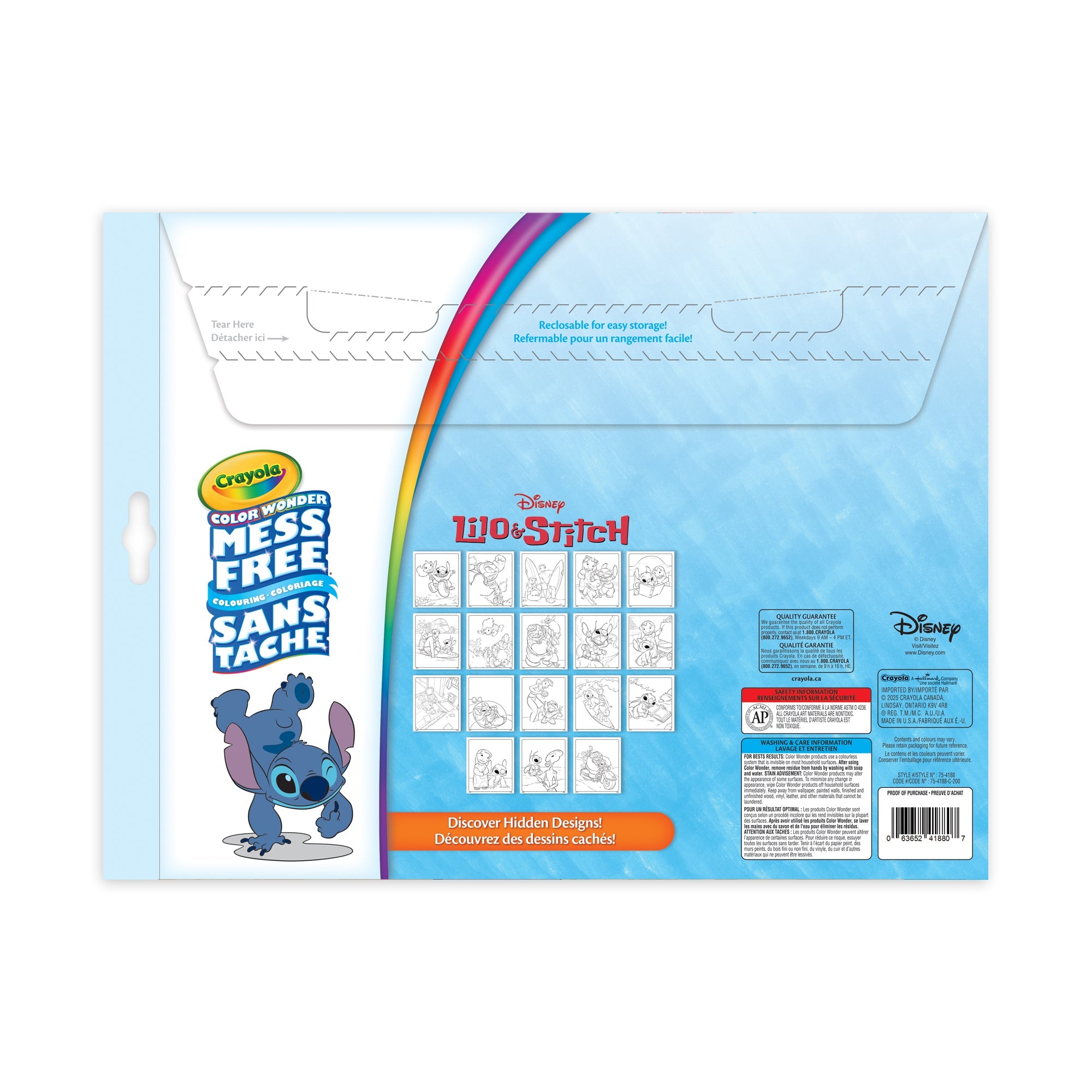 Crayola Color Wonder Mess-Free Colouring Pages & Markers, Disney Lilo & Stitch