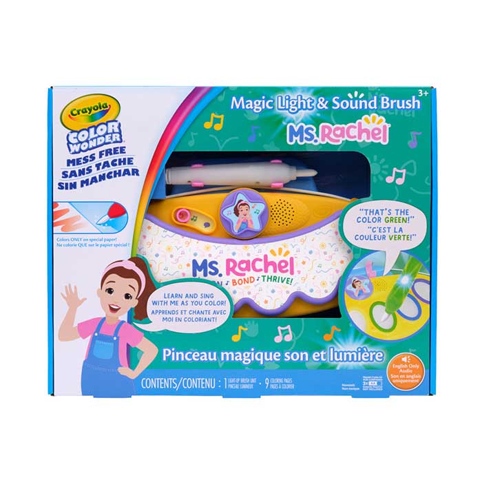 Crayola Color Wonder Magic Light Brush with Sound – Ms. Rachel Audio Storytelling Mess-Free Art Set (Ages 1+)