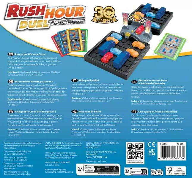 Ravensburger Rush Hour Duel – Two-Player Logic & Traffic Jam Strategy Game (Ages 8+)