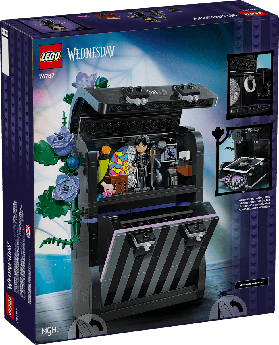 LEGO Wednesday Backpack – Hidden Dorm Room Interior Building Set with Wednesday Minidoll (Ages 9+, 401 Pieces) (76787)