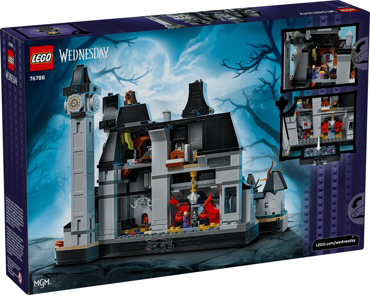 LEGO Wednesday Nevermore Academy – Microscale Gothic School with First-Ever Wednesday Minifigure (Ages 10+, 890 Pieces) (76788)