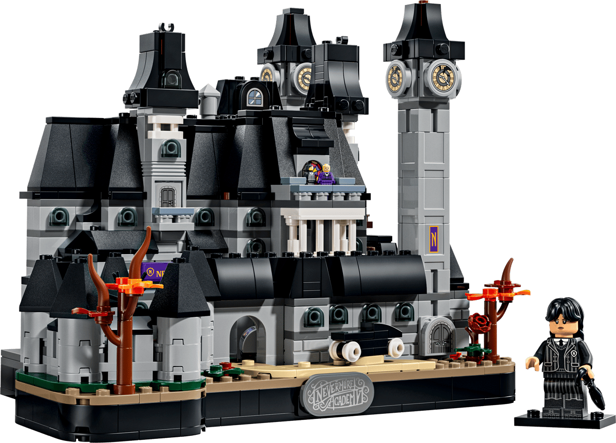 LEGO Wednesday Nevermore Academy – Microscale Gothic School with First-Ever Wednesday Minifigure (Ages 10+, 890 Pieces) (76788)