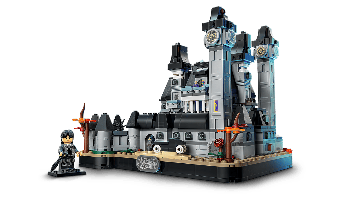 LEGO Wednesday Nevermore Academy – Microscale Gothic School with First-Ever Wednesday Minifigure (Ages 10+, 890 Pieces) (76788)
