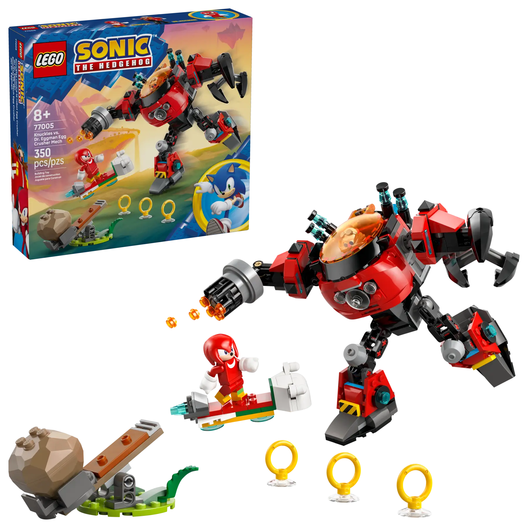 Lego Knuckles vs. Dr. Eggman Egg Crusher Mech (77005)