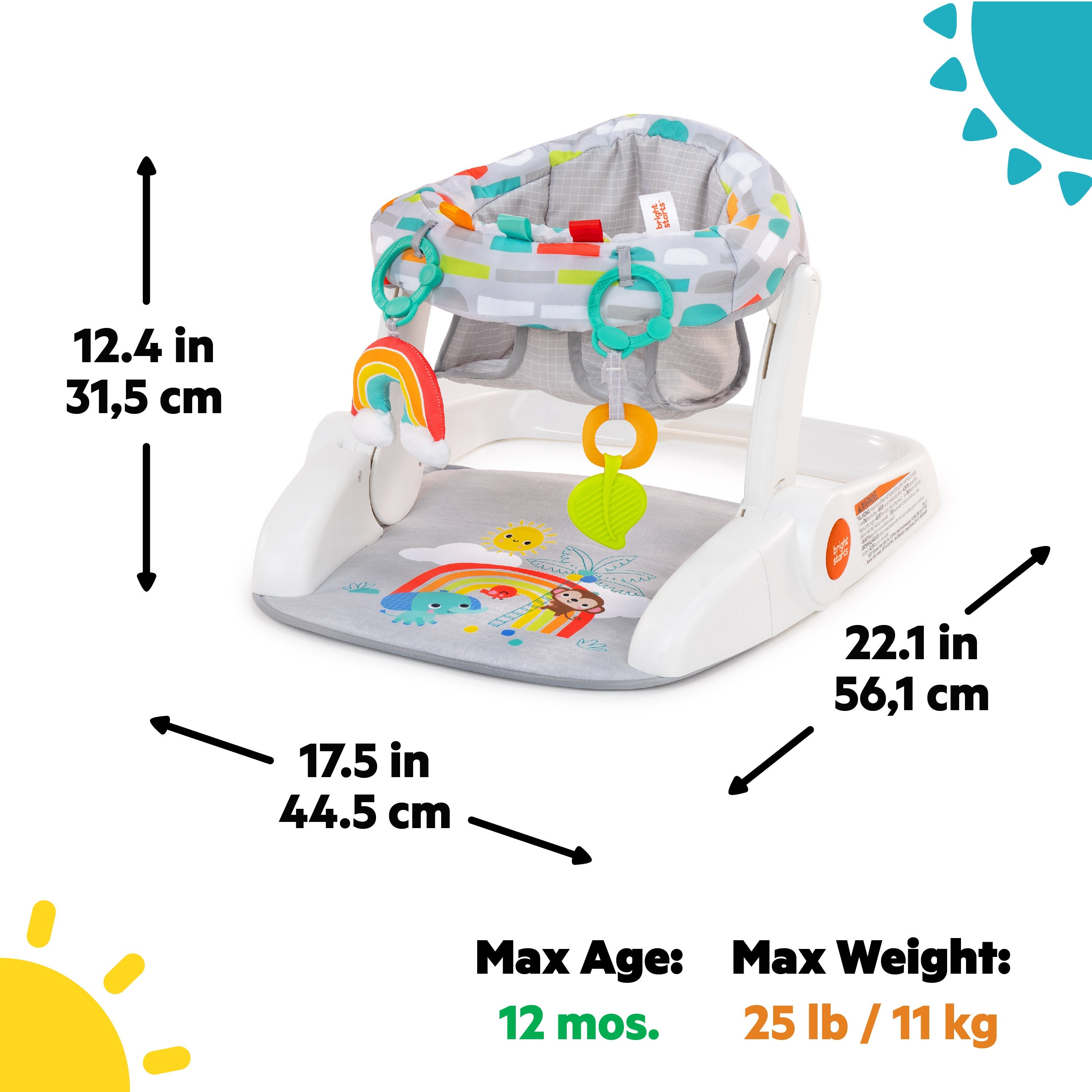 Bright Starts Playful Paradise Learn-to-Sit 2-Position Floor Seat