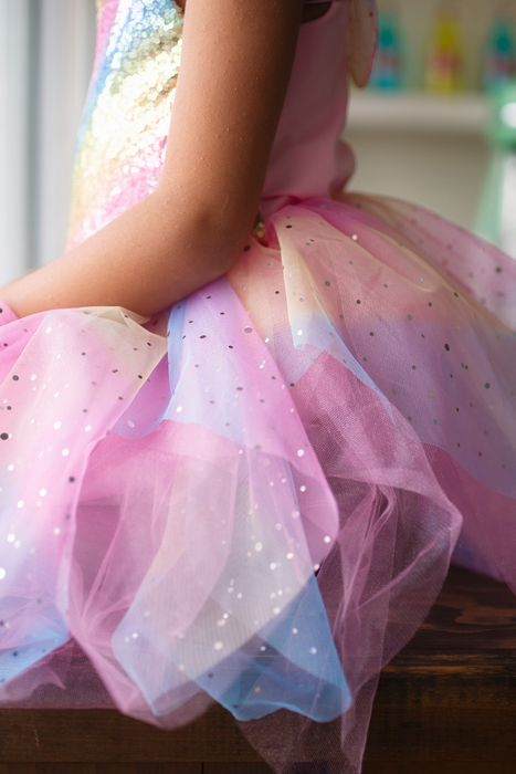 Great Pretenders Rainbow Fairy Dress & Wings, Multi, Size 7-8