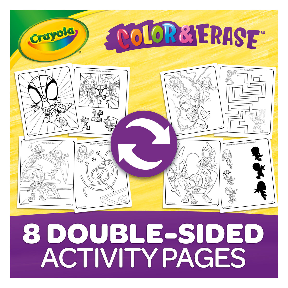 Crayola Spidey & His Amazing Friends Reusable Colouring Activity Pad – Mess-Free Kids Art