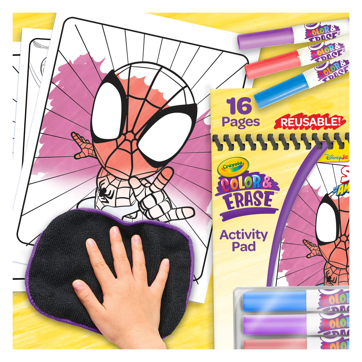 Crayola Spidey & His Amazing Friends Reusable Colouring Activity Pad – Mess-Free Kids Art