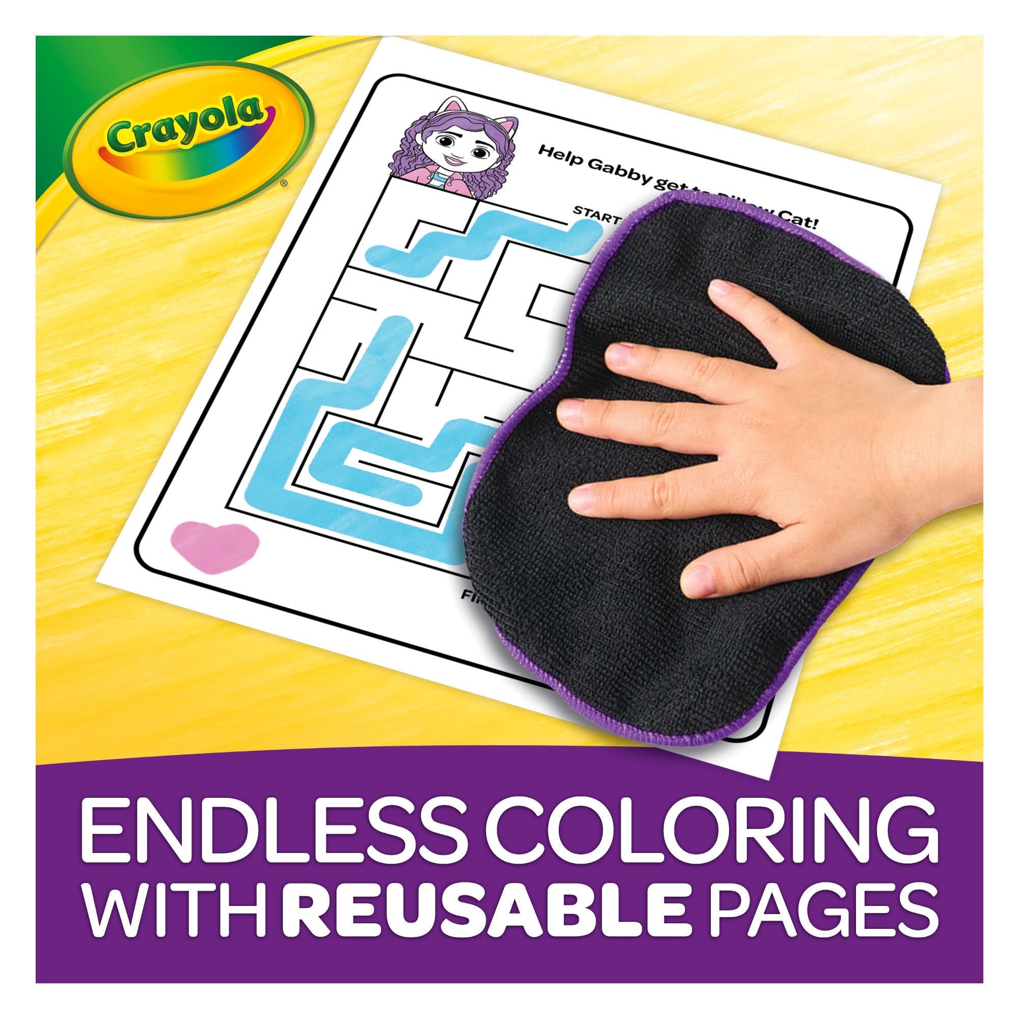 Crayola Colour & EraseTM Reusable Sticker Activity Pad – Gabby’s Dollhouse