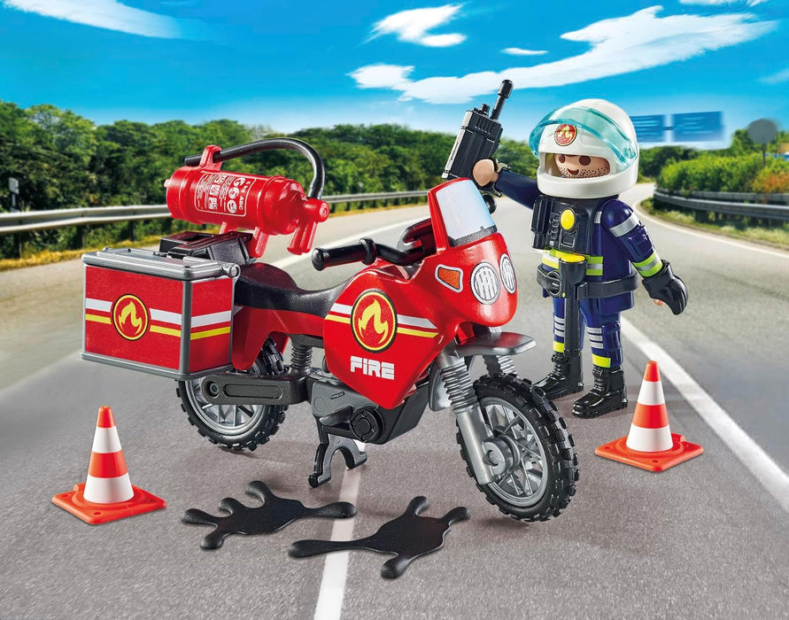 Playmobil Fire Motorcycle & Oil Spill Incident (71466)