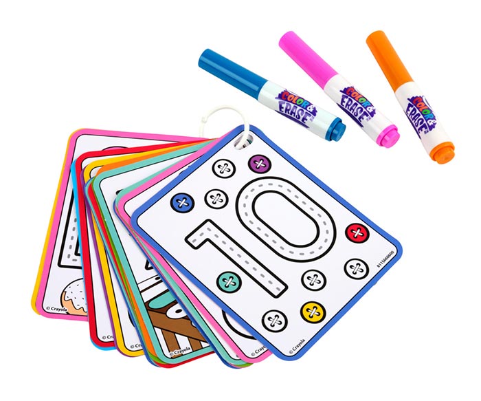 Crayola Colour & Erase ABC & 123 Flash Cards – Wipe-Clean Letter & Number Learning Cards (Ages 2+)