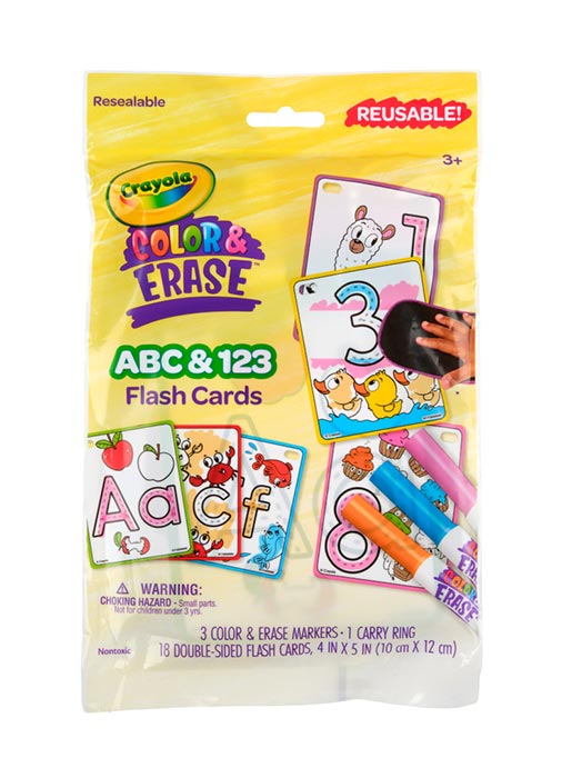 Crayola Colour & Erase ABC & 123 Flash Cards – Wipe-Clean Letter & Number Learning Cards (Ages 2+)
