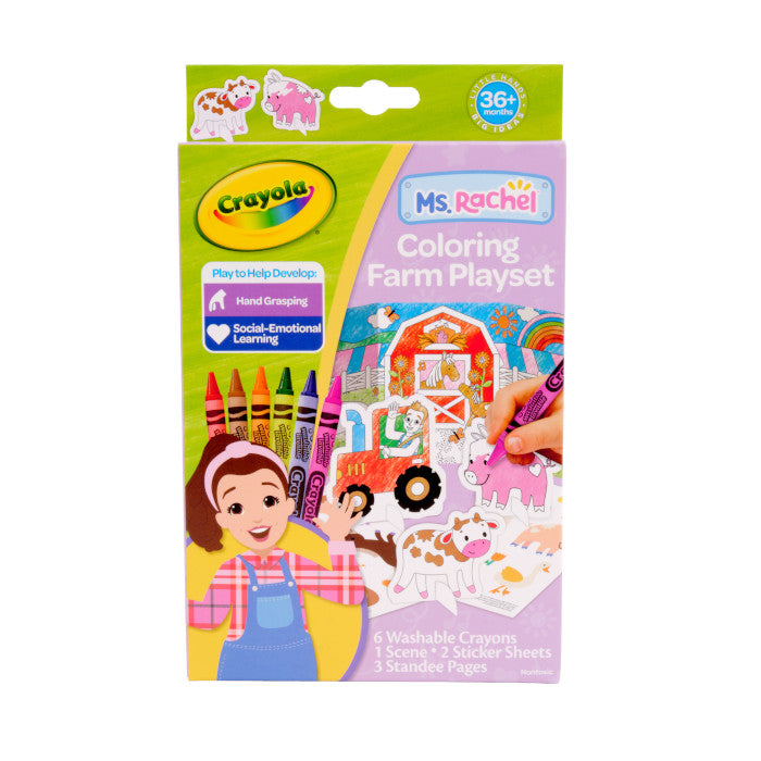 Crayola Ms. Rachel Colouring Farm Playset – Pop-Up Farm Colouring Activity for Toddlers (Ages 1+)