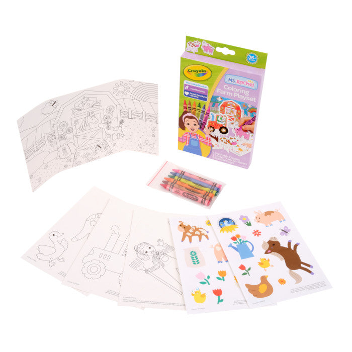 Crayola Ms. Rachel Colouring Farm Playset – Pop-Up Farm Colouring Activity for Toddlers (Ages 1+)