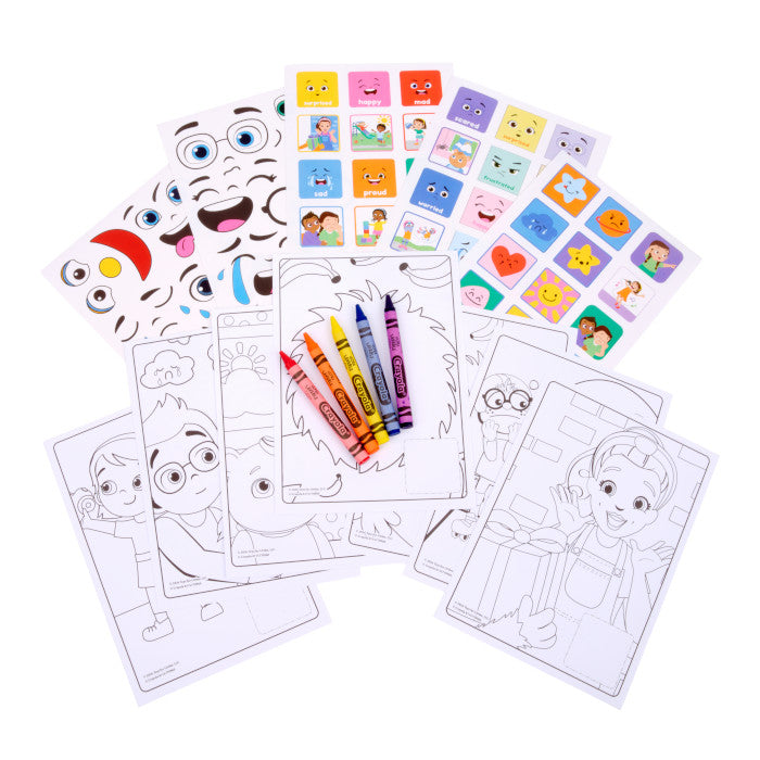 Crayola Ms. Rachel Emotions Colour & Sticker Activity Kit – Educational Feelings Activity for Toddlers (Ages 1+)