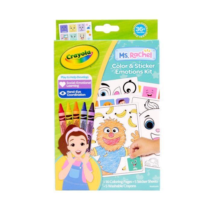 Crayola Ms. Rachel Emotions Colour & Sticker Activity Kit – Educational Feelings Activity for Toddlers (Ages 1+)