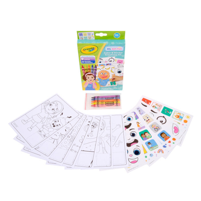 Crayola Ms. Rachel Emotions Colour & Sticker Activity Kit – Educational Feelings Activity for Toddlers (Ages 1+)