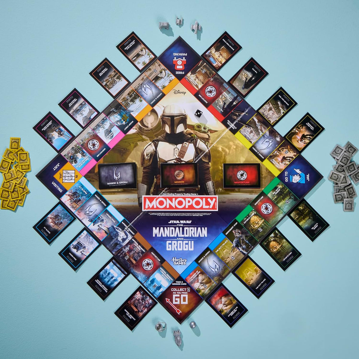 Monopoly Star Wars The Mandalorian & Grogu Edition – Location-Exploring Board Game (Ages 8+, 2–6 Players)