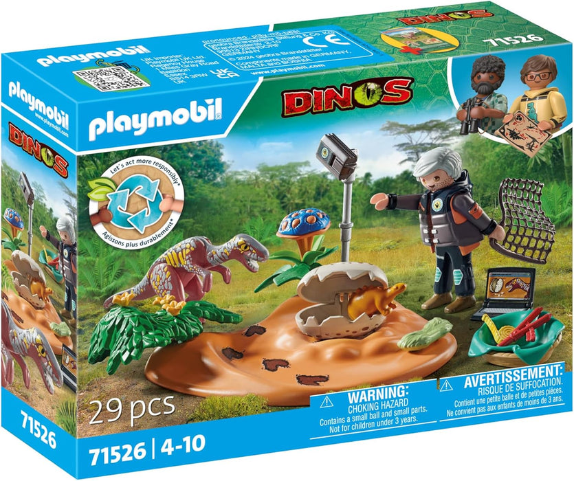 Playmobil Stegosaurus nest with egg thief