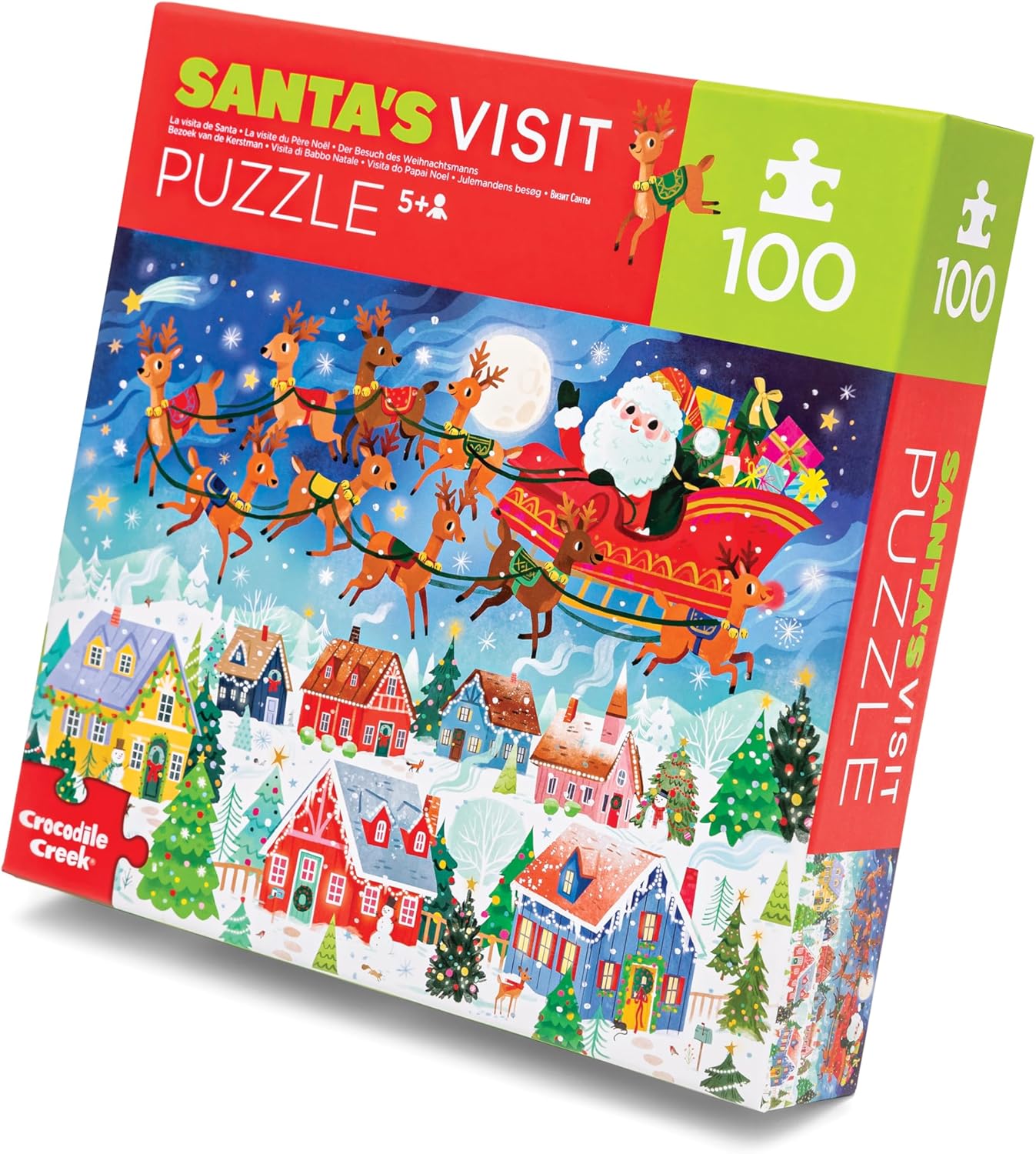 Crocodile Creek Santa's Visit 100-Piece Christmas Boxed Puzzle
