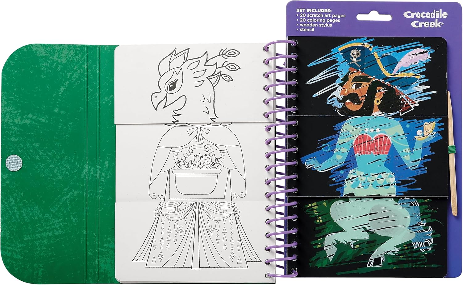 Crocodile Creek Fairytale Magic Scratch Art Flip Book – Scratch & Reveal Activity