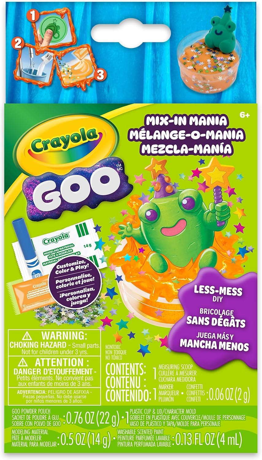 Crayola Goo Mix-in Mania Frog – DIY Slime Mix-In Expansion Pack (Ages 6+)
