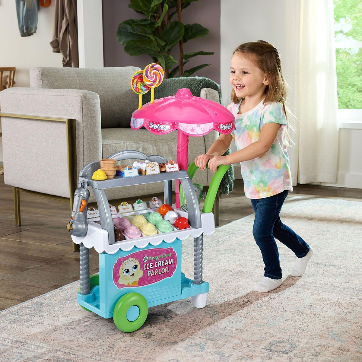 LeapFrog Scoop & Learn Ice Cream Parlor – 50+ Piece Interactive Ice Cream Cart with Magic Scooper, Play Money & Learning Games (Ages 3–6)