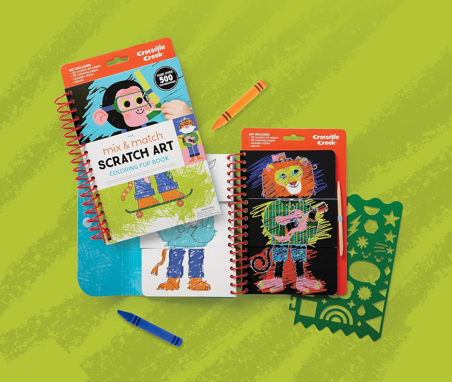 Crocodile Creek Animals Scratch Art Flip Book – Scratch & Reveal Activity