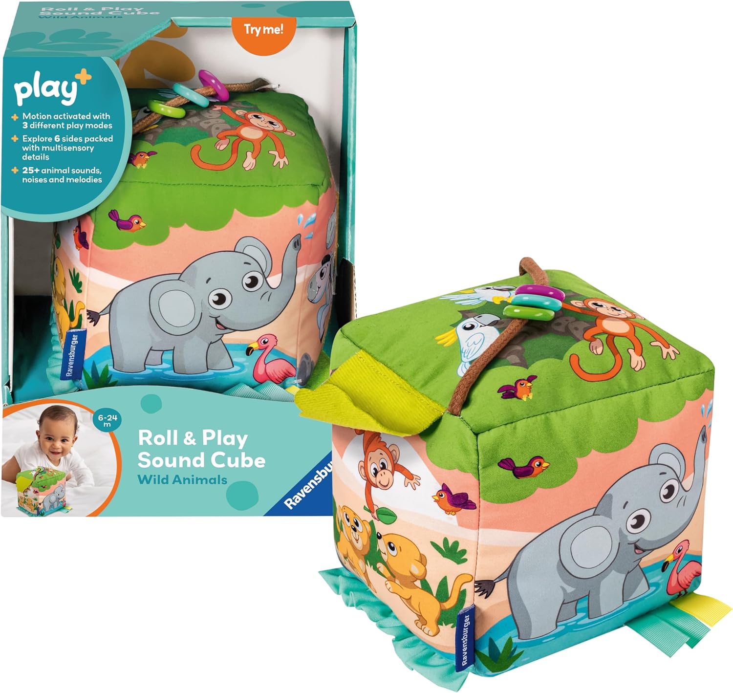 Roll & Play Sound Cube: Wild Animals