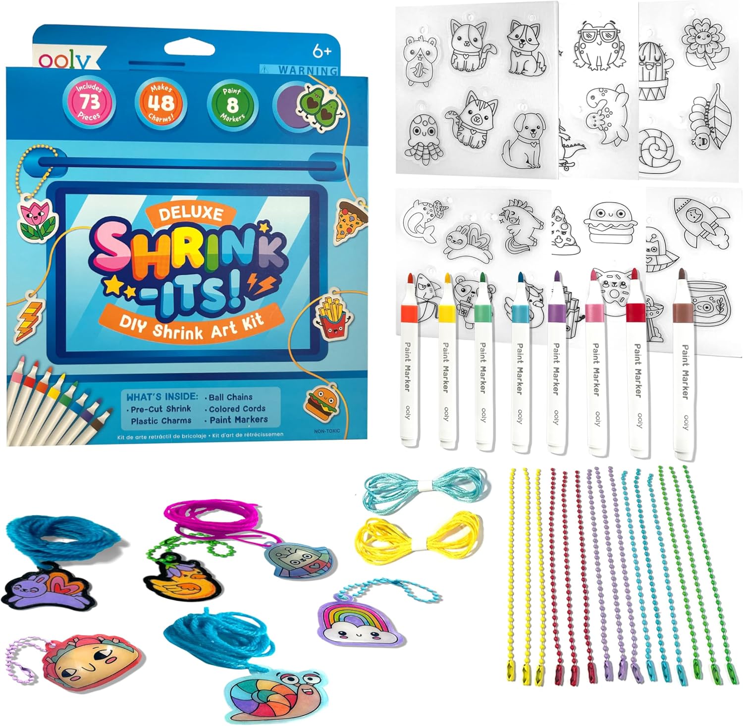 Ooly Shrink-Its Deluxe DIY Shrink Art Kit – 73-Piece Complete Set