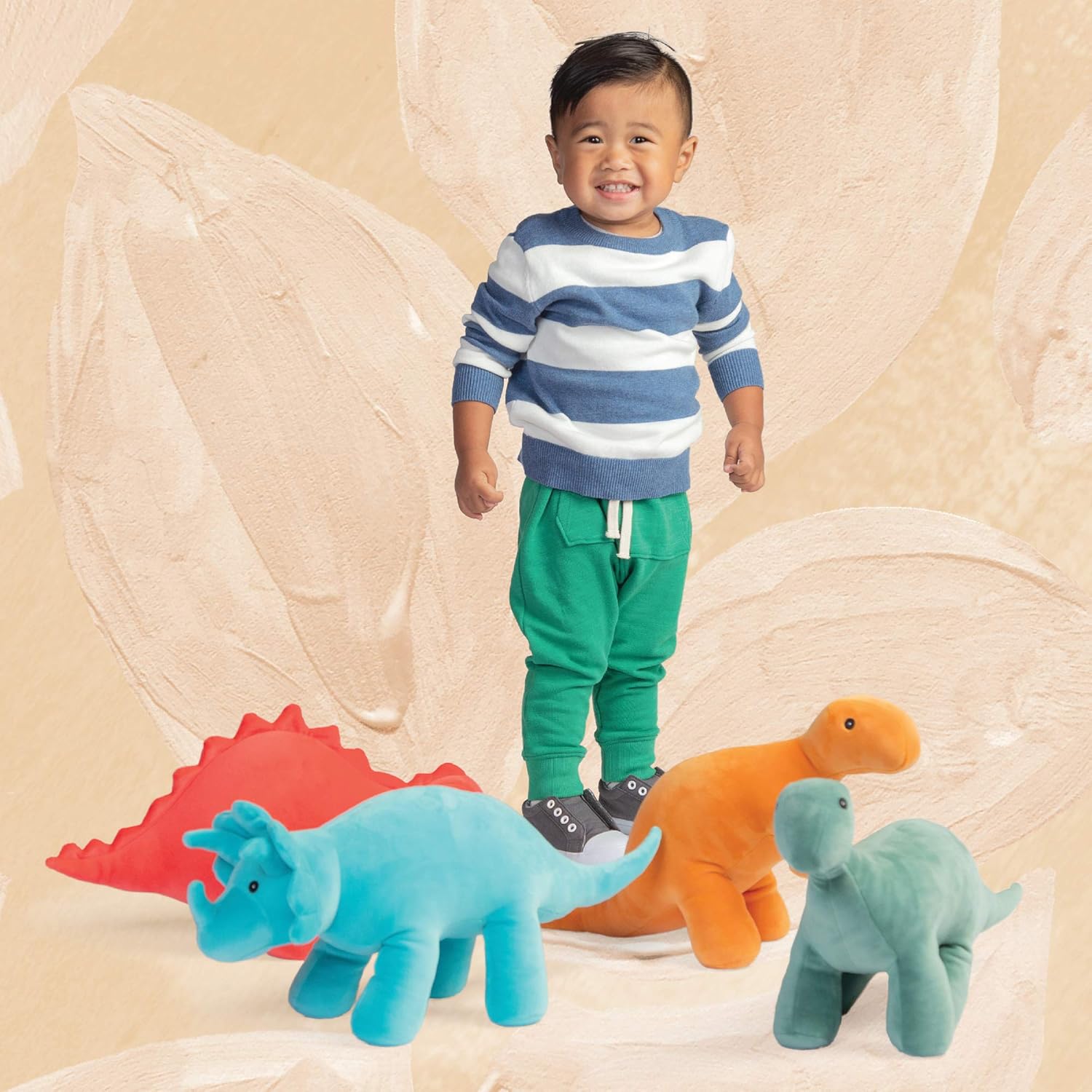 Manhattan Toy Stomper Velveteen Brontosaurus Dinosaur 7" – Ultra-Soft Stuffed Dino Plush