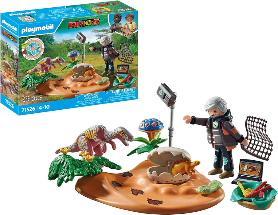 Playmobil Stegosaurus nest with egg thief