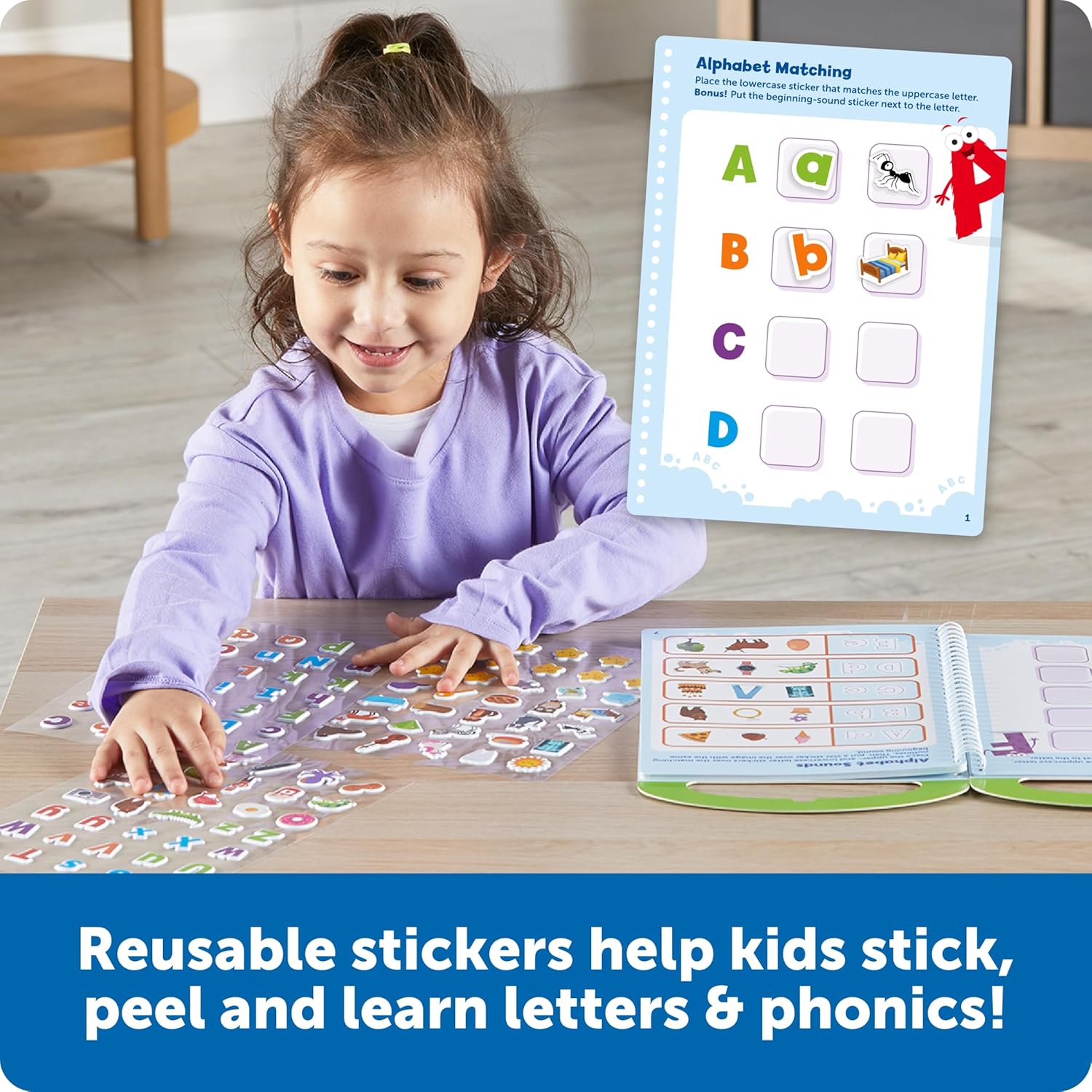 Learning Resources Smart Stickers Find It Phonics – Reusable 3D Puffy Sticker Phonics Activity (Ages 4+)
