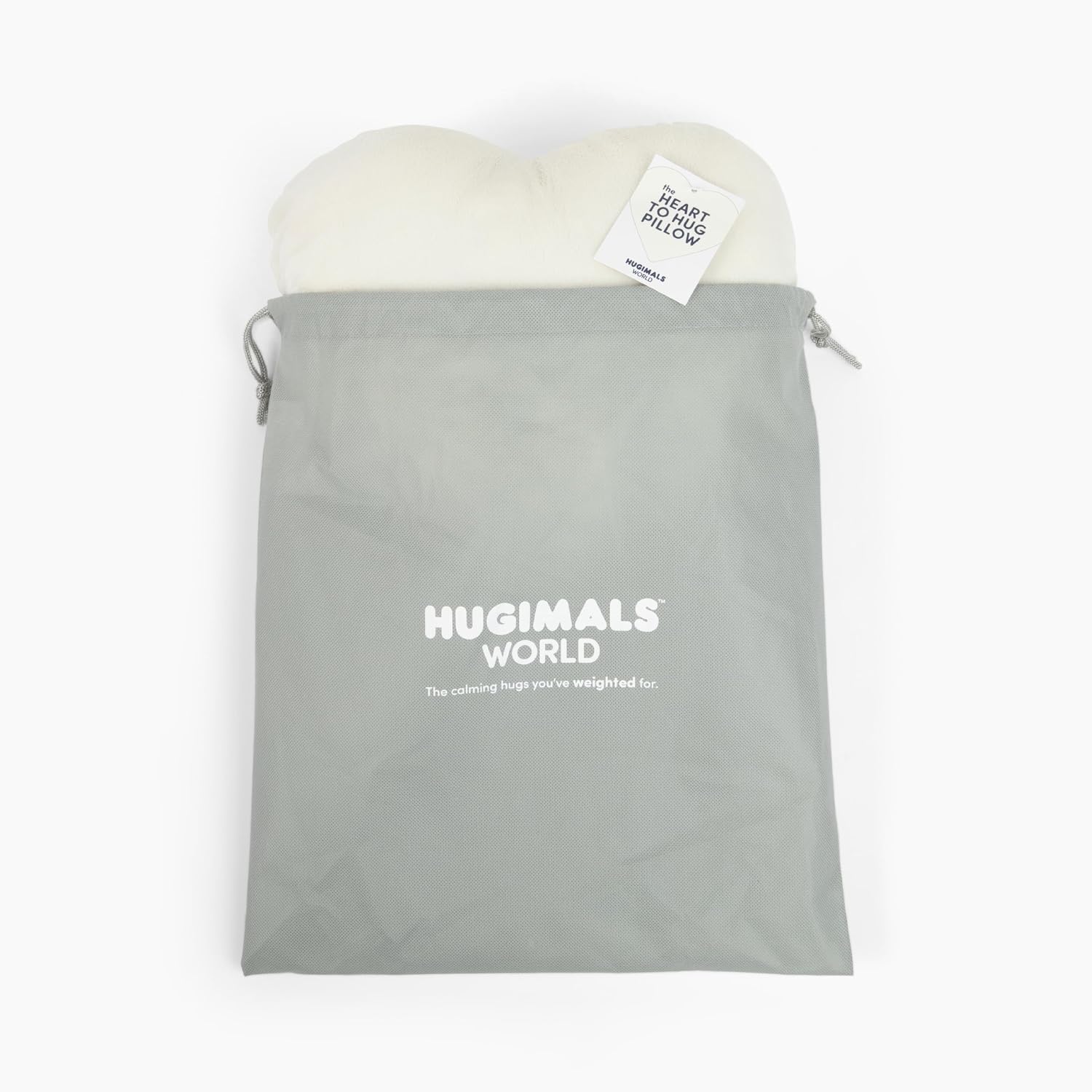 Hugimals Heart to Hug Ivory Weighted Pillow – Calming Heart-Shaped Sensory Pillow (Ages 2+)