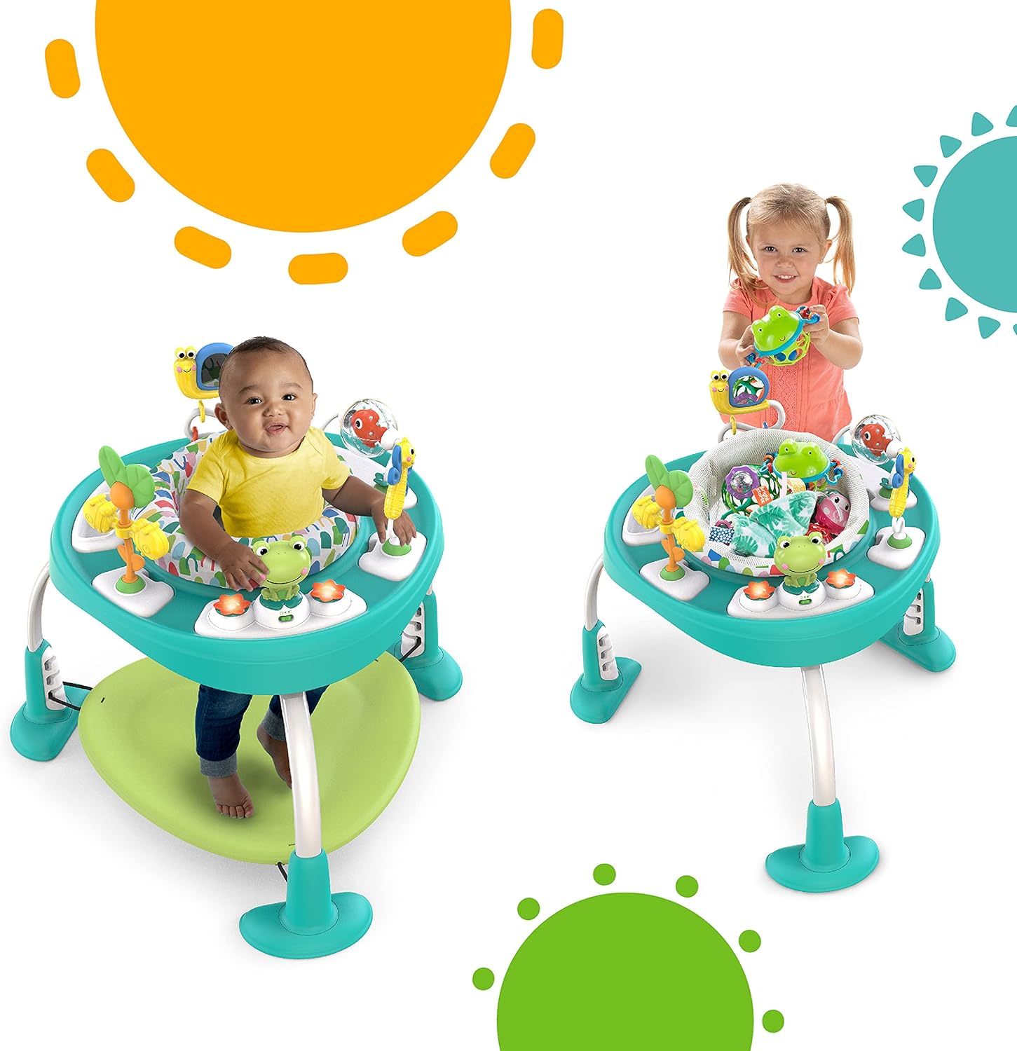 Bright Starts Bounce Bounce Baby 2-in-1 Activity Jumper & Table - Playful Pond