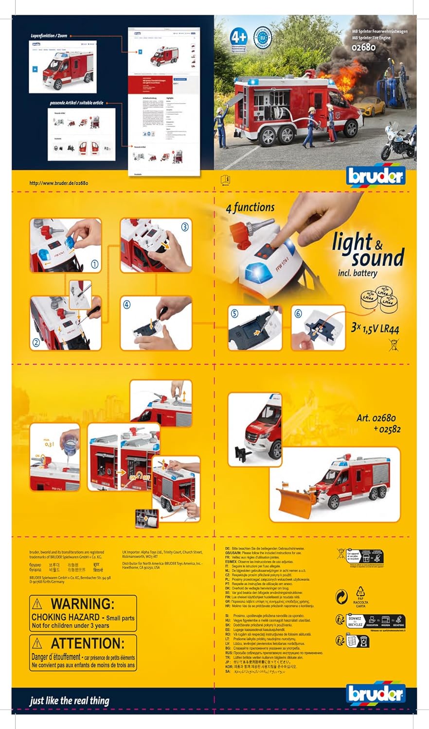 Bruder MB Sprinter Fire Service Rescue Vehicle with Light and Sound Module (02680)