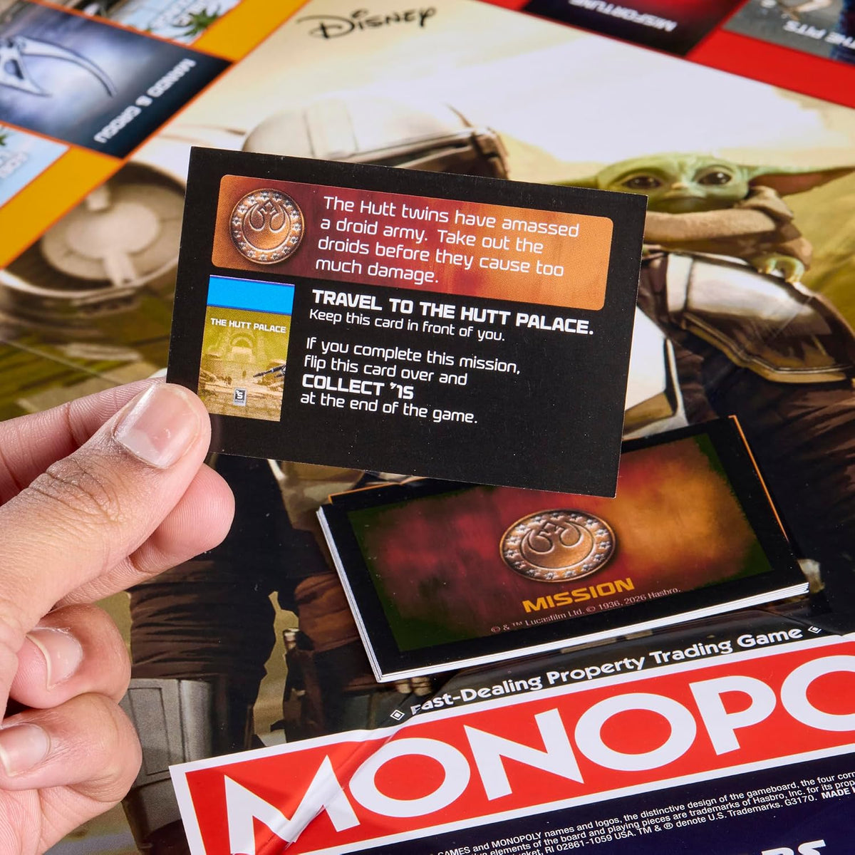 Monopoly Star Wars The Mandalorian & Grogu Edition – Location-Exploring Board Game (Ages 8+, 2–6 Players)
