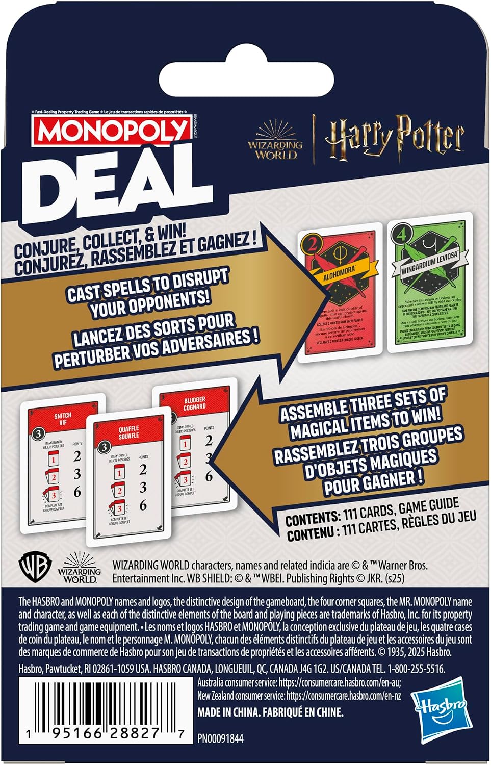 Monopoly Deal Harry Potter Card Game – Wizarding World Fast-Play Card Game (Ages 8+, 2–5 Players)