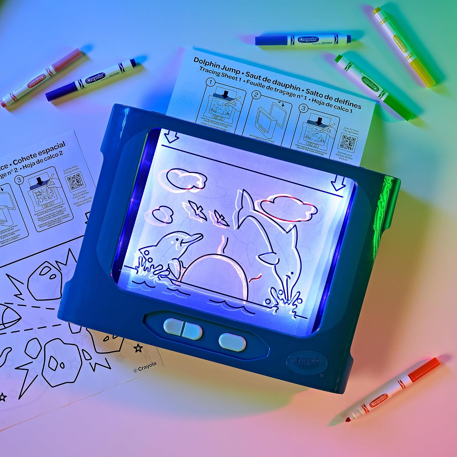 Crayola Animated Glow Board – Light-Up Drawing Tablet with Colour-Changing Art Display (Ages 6+)
