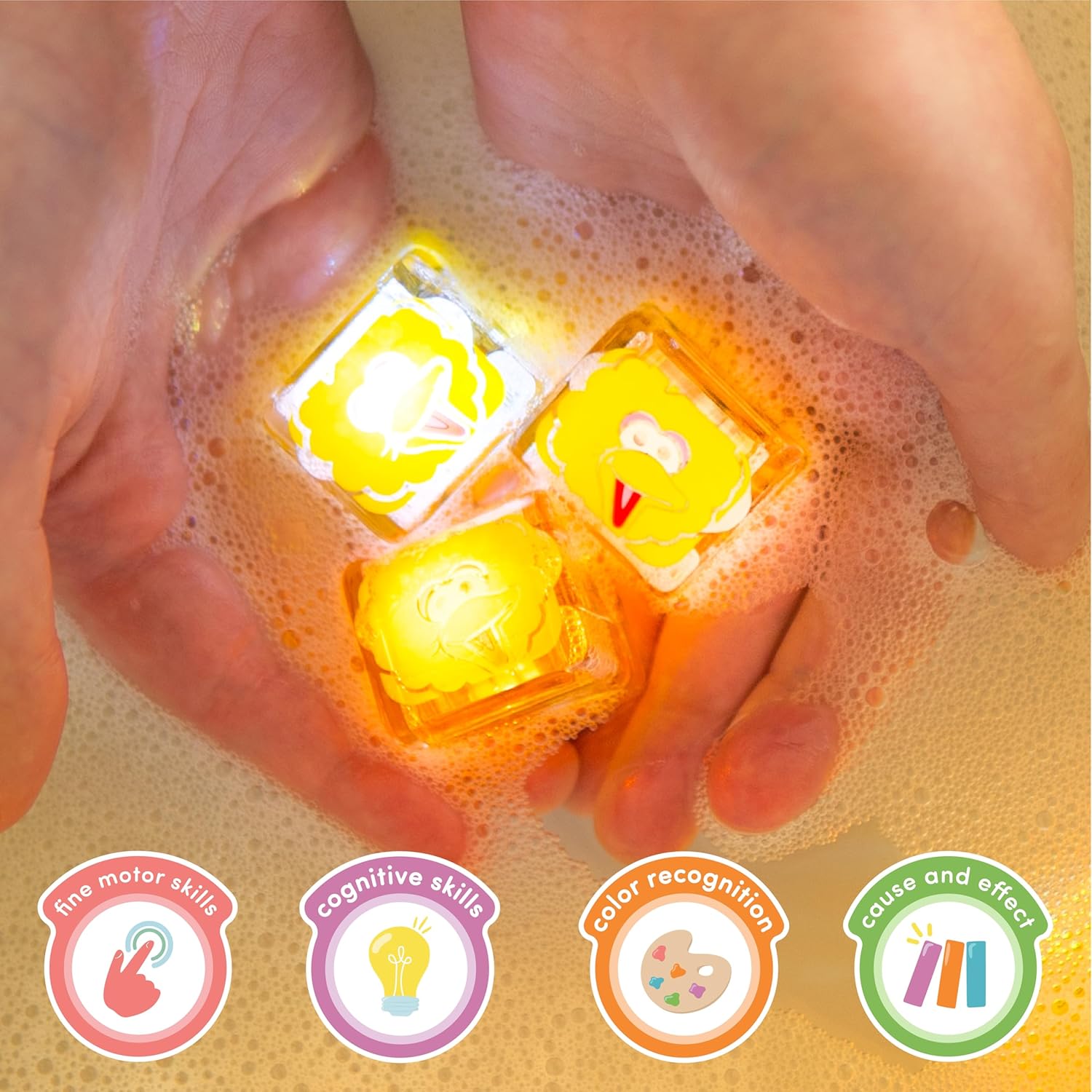 Glo Pals Licensed Light Up Cubes 4pk - Big Bird