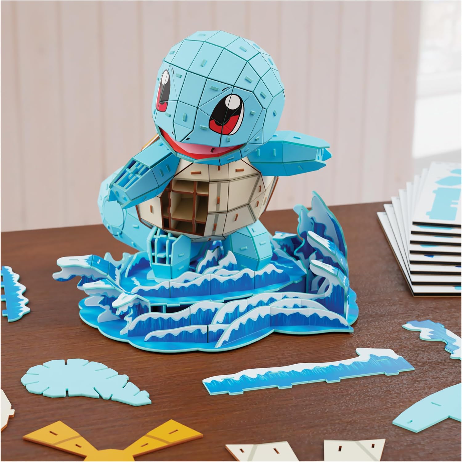 Spin Master 4D Build Pokémon 3D – Squirtle 180-Piece Kanto Starter 3D Model Kit Desk Décor (Ages 12+)