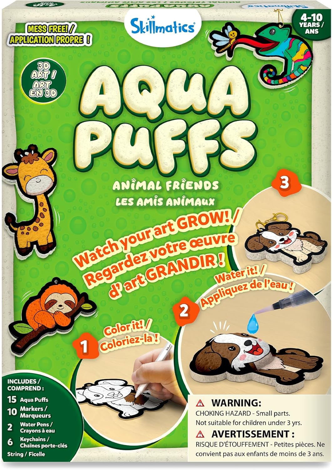 Skillmatics Aqua Puffs: Animals – Water-Activated Colour & Craft Activity