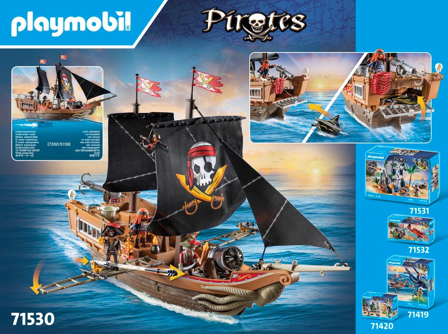 Playmobil Large Pirate Ship – Bright Bean Toys - Main Image